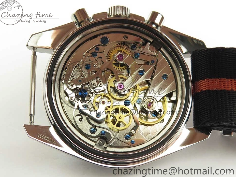 0325 Speedmaster Speedy Tuesday 2 ‘Ultraman’ OMF Best Edition on Nato Strap Manual Winding Chrono Movement Trendy 7991